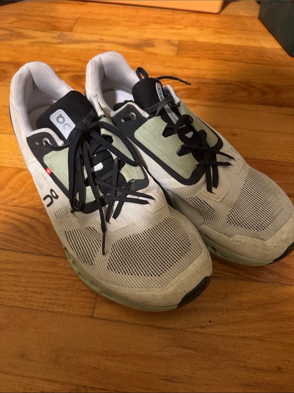 On Running Men's Athletic Shoes in Light Green and Black